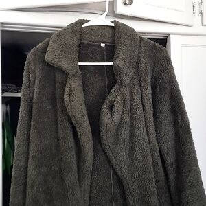 Long olive green coat